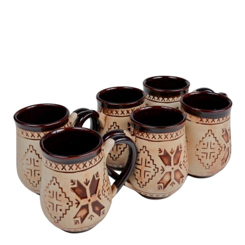 Set cani pentru vin ceramica 6x350ml