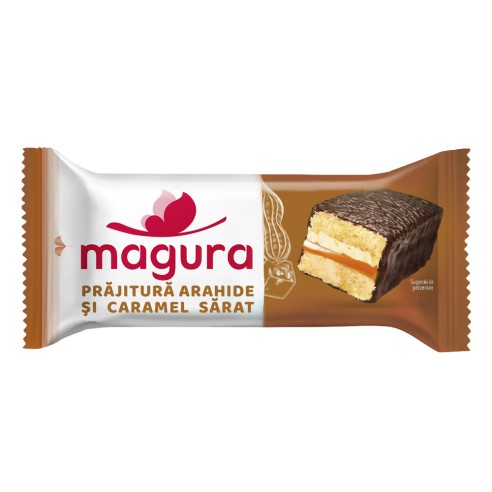 Pastel con cacahuetes y caramelo salado Magura 35g