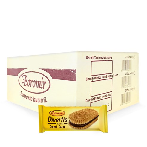 Biscuiti crema cacao Divertis (30gr) - 24und